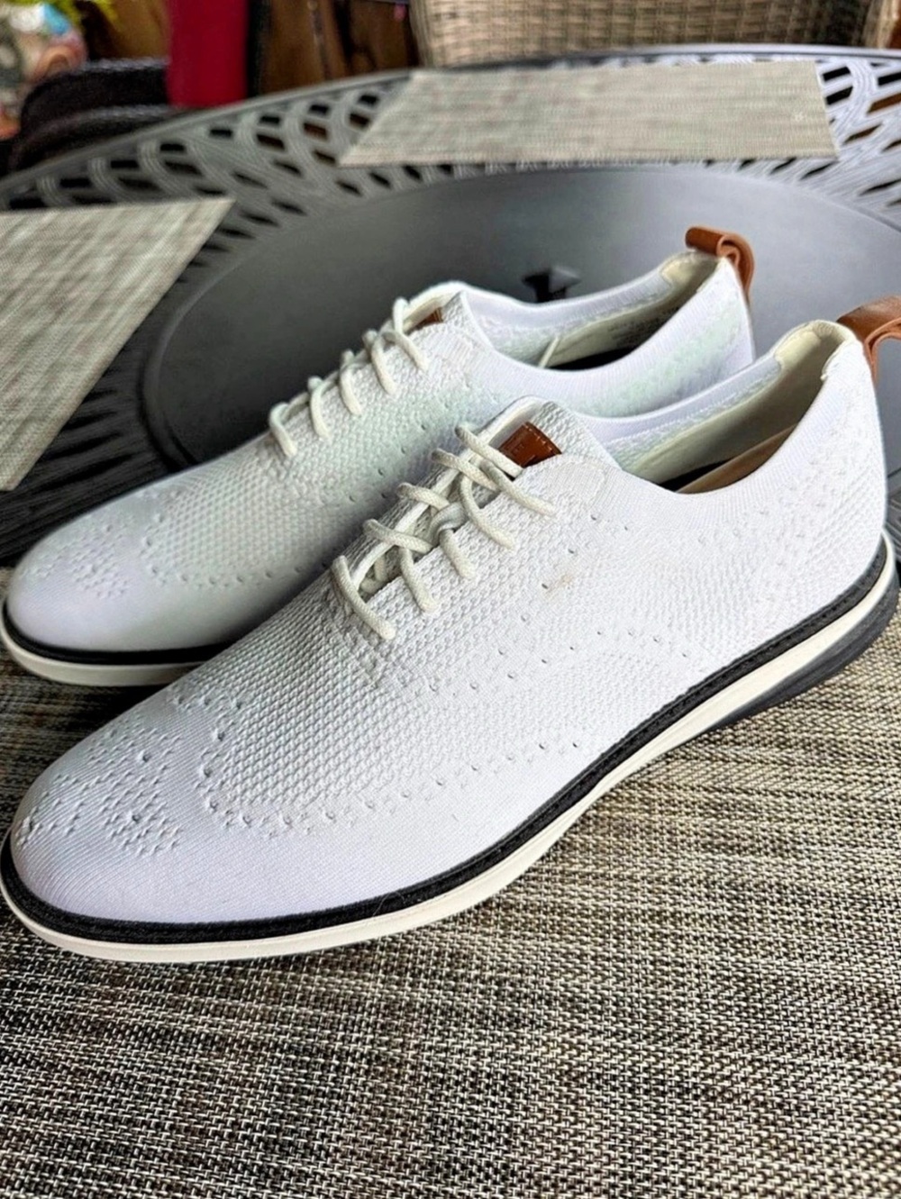 Cole Haan GrandPro Evolution White & Brown Knit Sneakers US 12M